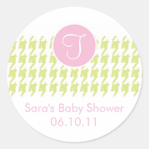 Baby Invitation or Favor Sticker - Monogram
