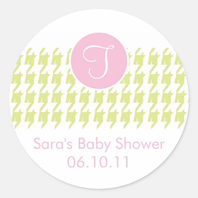 Baby Invitation or Favor Sticker - Monogram (Front)