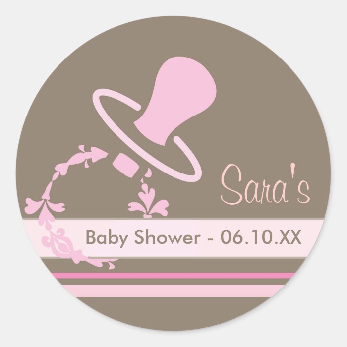 Baby Invitation or Favor Sticker   Pacifier