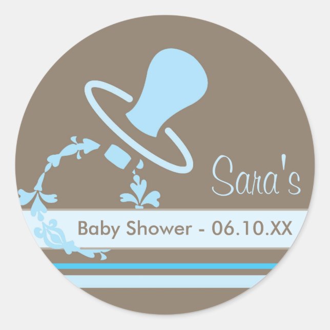 Baby Invitation or Favor Sticker - Pacifier (Front)