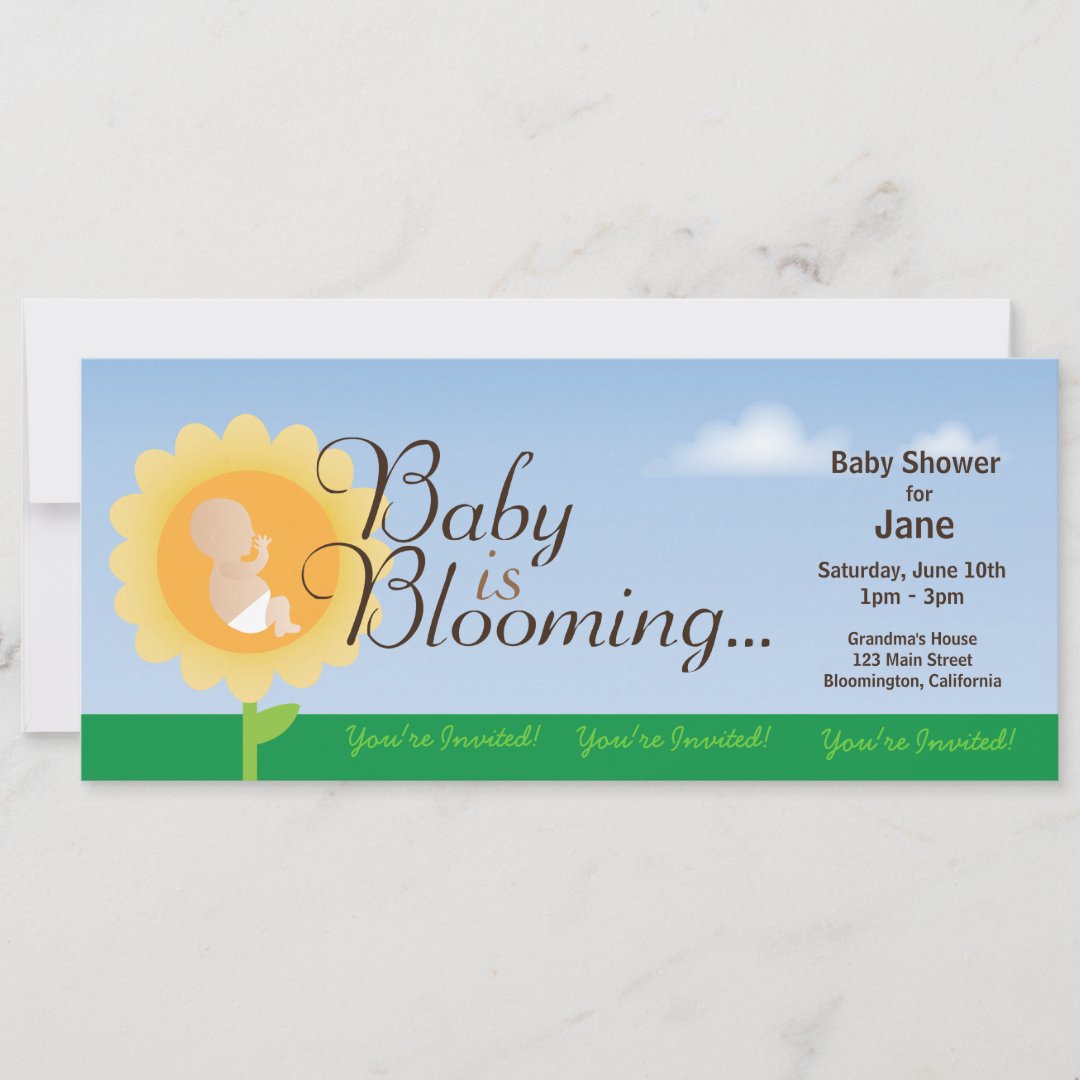 Baby Is Blooming Baby Shower Invitation Zazzle