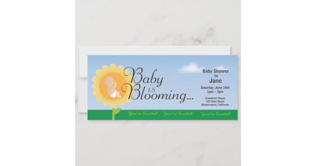 Baby Is Blooming Baby Shower Invitation Zazzle