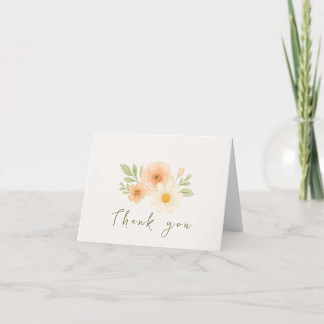Baby is Blooming Thank You Card (Front)