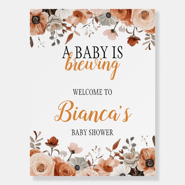 Baby is Brewing 18x24 Welcome Sign (Front)