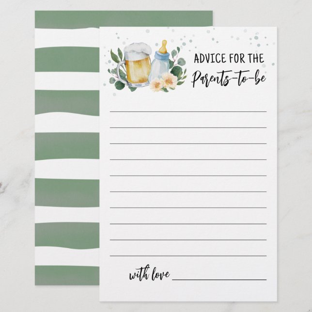 Baby Is Brewing Advice for parents to be Card (Front/Back)