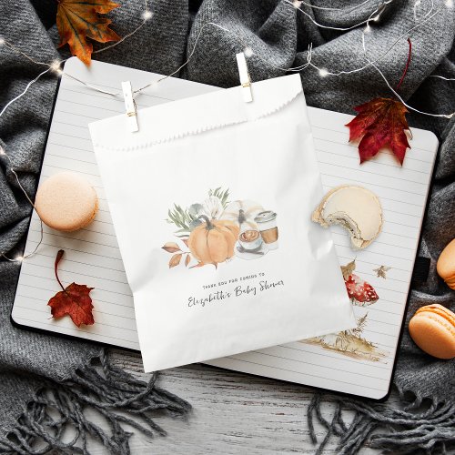 Baby is Brewing  Autumn Coffee Baby Shower Favor Bag