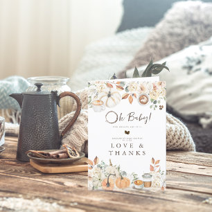 Baby is Brewing Autumn Coffee Baby Shower Letterpress Thank You Card