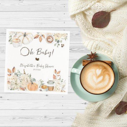 Baby is Brewing  Autumn Coffee Baby Shower Napkins