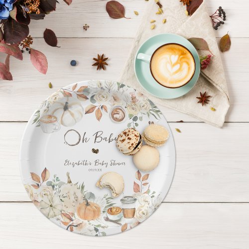 Baby is Brewing  Autumn Coffee Baby Shower Paper Plates