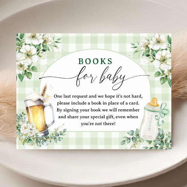 Baby is Brewing Baby Shower Beer Books For Baby  Enclosure Card (Creator Uploaded)