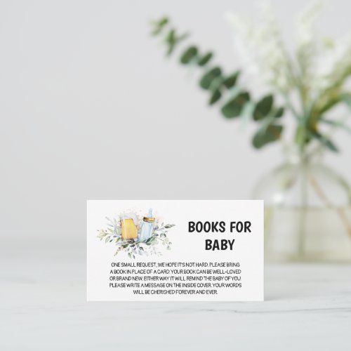 Baby is Brewing Baby Shower Books for Baby Business Card