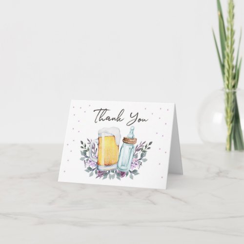 Baby is Brewing Baby Shower Bottle Thank You Card