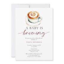 Baby is Brewing Baby Shower Coffee Watercolor