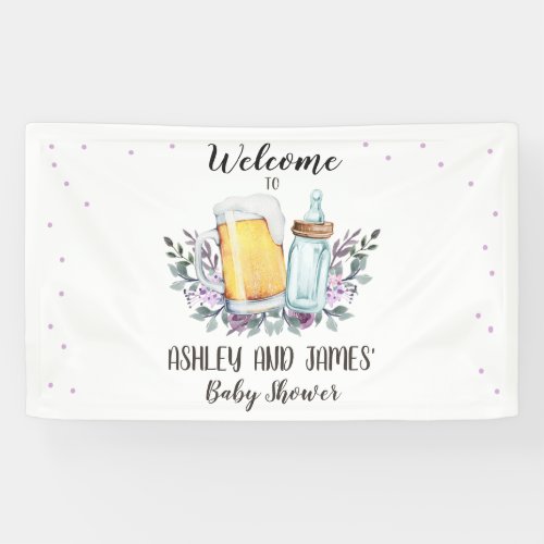 Baby is Brewing Baby Shower Couples Beer Bottle Banner