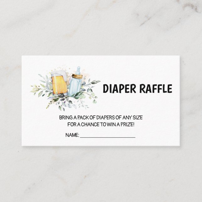 Baby is Brewing Baby Shower Diaper raffle Business Card (Front)