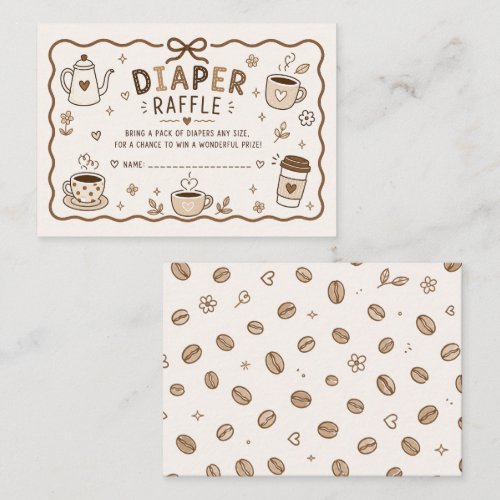 Baby is Brewing Baby Shower Diaper Raffle Enclosure Card