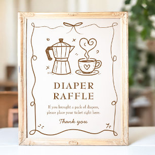 Baby is Brewing Baby Shower Diaper Raffle Game Poster