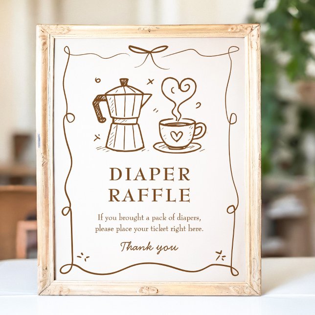 Baby is Brewing Baby Shower Diaper Raffle Game Poster (Creator Uploaded)