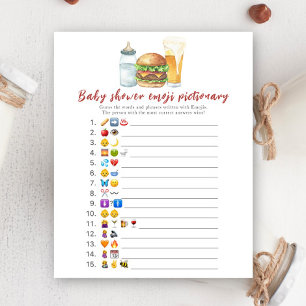 Baby is brewing baby shower Emoji picture game