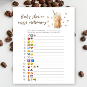 Baby is brewing baby shower Emoji picture game