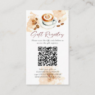 Baby is Brewing Baby Shower Gift Registry QR Code Enclosure Card