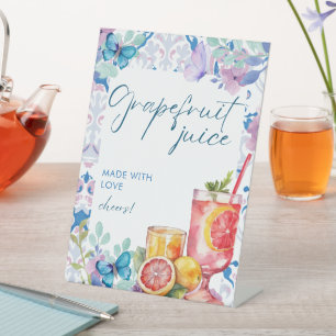 Baby is brewing Baby Shower grapefruit juice sign