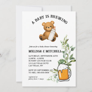 Baby is brewing baby shower invitation