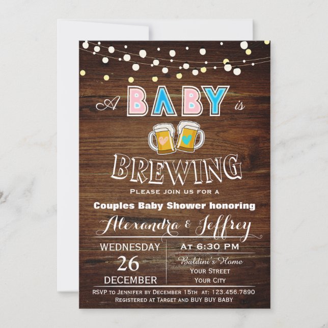 Baby Is Brewing Baby Shower Invitation (Front)