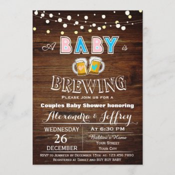 Baby Is Brewing Baby Shower Invitation by NellysPrint at Zazzle