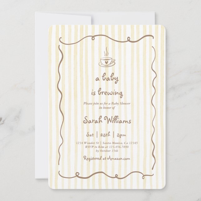 Baby is brewing Baby Shower Invitation (Front)