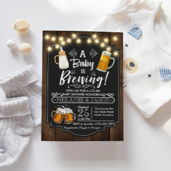 Baby Is Brewing Baby Shower Invitation Beer by YourMainEvent at Zazzle