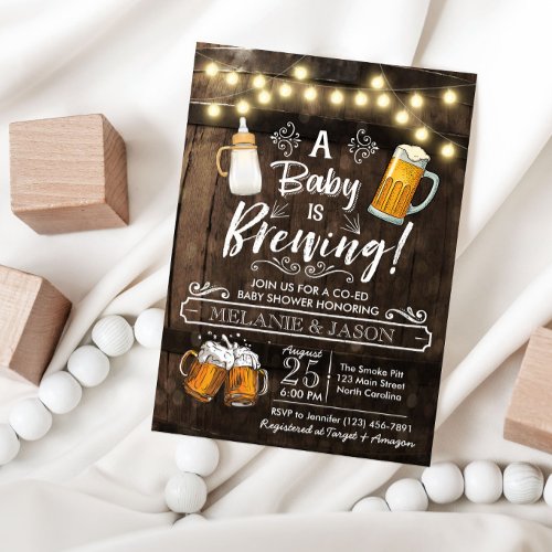 Baby Is Brewing Baby Shower Invitation Beer
