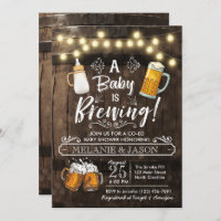 Baby Is Brewing Baby Shower Invitation Beer