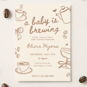 Baby is Brewing Baby Shower Invitation: Coffee The Invitation