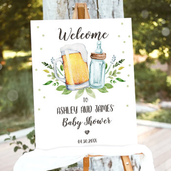Baby Is Brewing Baby Shower Party Welcome Sign by Anietillustration at Zazzle