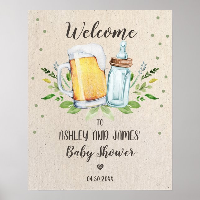 Baby is Brewing Baby Shower Party Welcome Sign (Front)