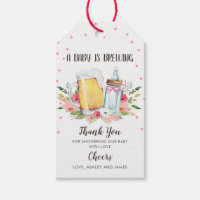 Baby is Brewing Baby Shower Thank You Tag Greenery