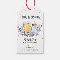 Baby is Brewing Baby Shower Thank You Tag Greenery