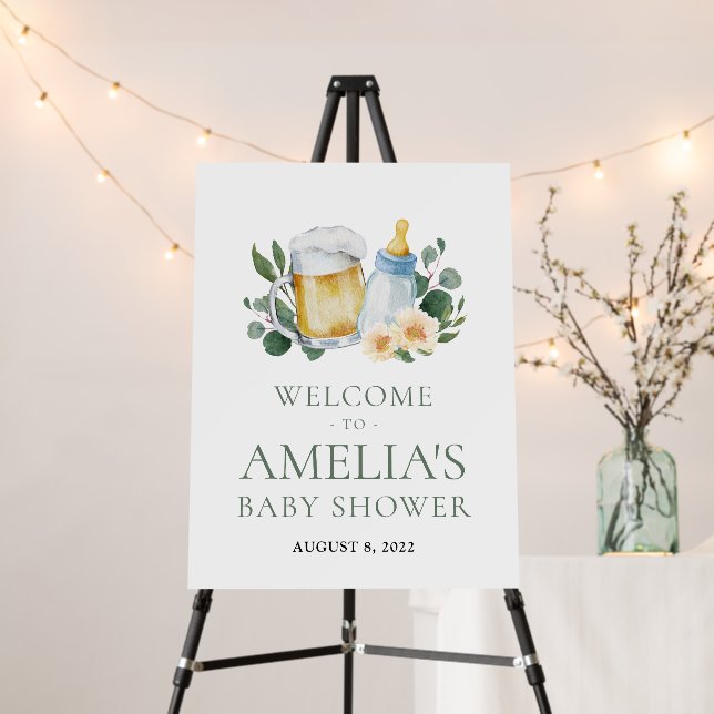 Baby Is Brewing Baby Shower Welcome Foam Board (In Situ (Stand))