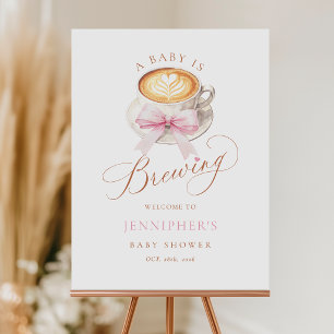  Baby Is Brewing Baby Shower Welcome Sign