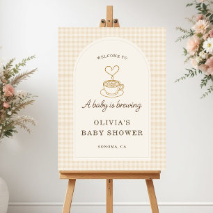 Baby is Brewing Baby Shower Welcome Sign