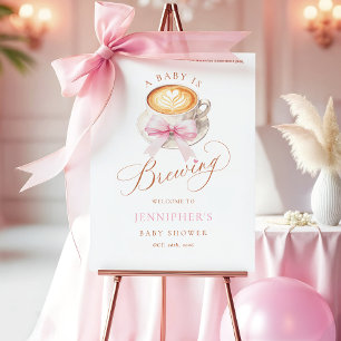  Baby Is Brewing Baby Shower Welcome Sign