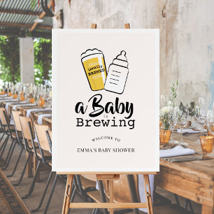 Baby is Brewing Beer Baby Bottle Pink Baby Shower Foam Board