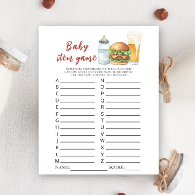 Baby is brewing beer baby shower Baby Item Game (Creator Uploaded)