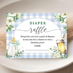 Baby Is Brewing Beer Baby Shower Boy Diaper Raffle Enclosure Card