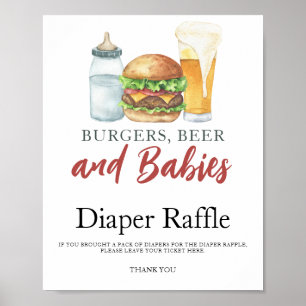 Baby is brewing beer baby shower diaper raffle poster