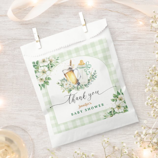 Baby Is Brewing Beer Baby Shower Favor Bag (Clipped)