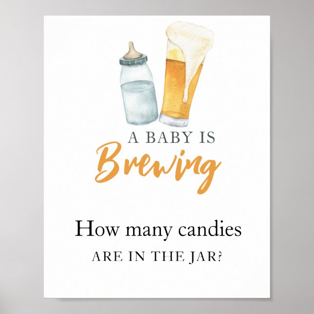 Baby is brewing beer How many candies Poster (Front)