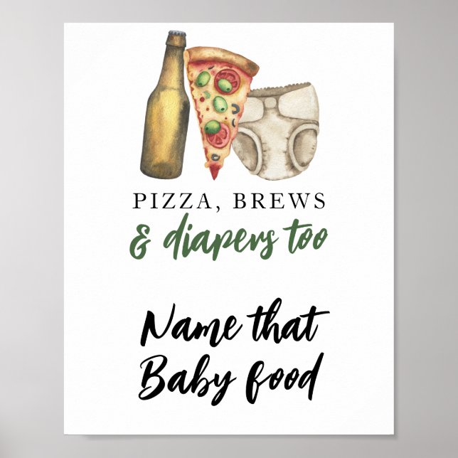 Baby is brewing beer Name that baby food Poster (Front)