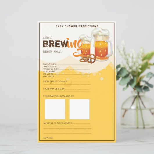 Baby is Brewing - Beer - Shower Games Predictions (Standing Front)